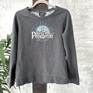PENDELTON “Surf Pendelton” Dark Grey and Aqua Blue Sweatshirt Size M